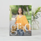 White Modern 2 FOTO Graduation Party Kaart (Staand voorkant)