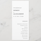 White Modern Bold Mariage Flat Programme (Devant)