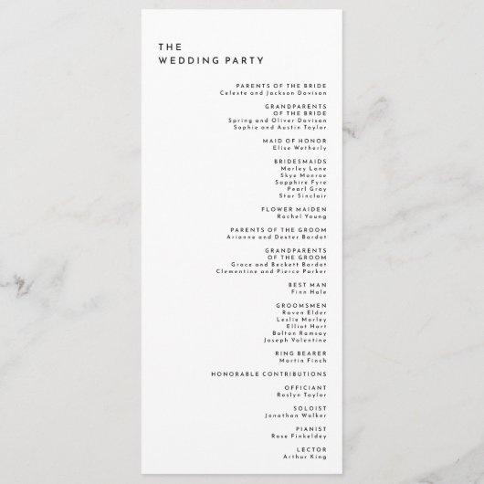 White Modern Bold Mariage Flat Programme (Dos)