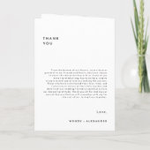 White Modern Bold Mariage Programme plié (Dos)
