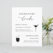 White Modern Calligraphy Signature Drinken Sign (Staand voorkant)