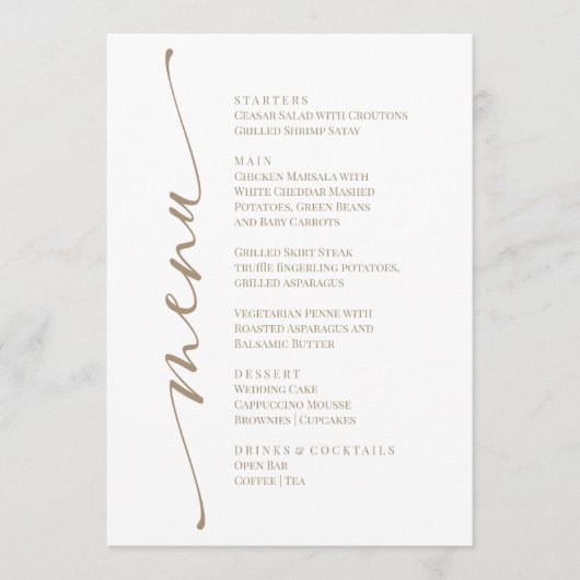 White Modern Elegant Menu (Voorkant)
