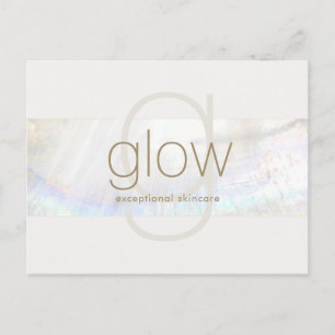 White Modern Elegant Monogram Seashell Stripe Briefkaart