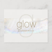 White Modern Elegant Monogram Seashell Stripe Briefkaart (Voorkant)