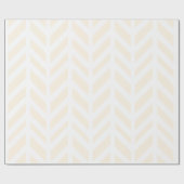 White Modern Herringbone & Tan Cadeaupapier (Vlak)