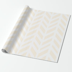 White Modern Herringbone & Tan Cadeaupapier
