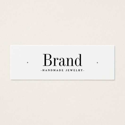 White modern minimal stud earring display card (Devant)