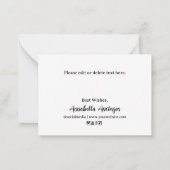 White Modern Minimalist - Hartelijk dank Notitiekaartje (Achterkant)