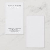 White Modern Plain Simple Attractive Minimalist Visitekaartje (Voorkant / Achterkant)