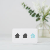 White Modern Robin Egg Blue House Inspector Visitekaartje (Staand voorkant)