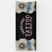 White Modern Text Hand Drawn 2 Photo Business Name Spandoek (Verticaal)