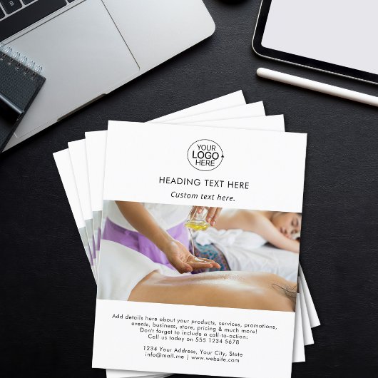 White Modern Toevoegen Logo Typografie Foto QR-cod Flyer