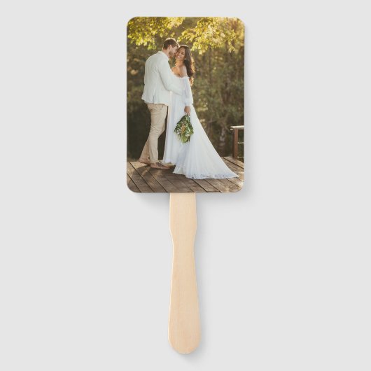 White Modern Wedding Ceremony Program Hand fans Handwaaier (Achterkant)