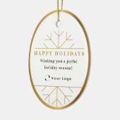 White Moderne Kerstmis Business Logo QR-code Chic Keramisch Ornament (Links)
