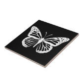 White Monarch Butterfly Silhouette op Tegeltje (Zijkant)