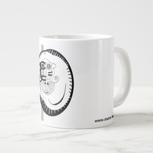 White Monkey Circle Nazca Line Specialty Mug (Devant droit)