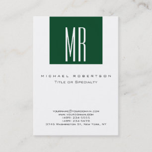 White Monogram Forest Green Chubby Visitekaartje