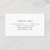 White Monogram Modern minimalist Visitekaartje (Achterkant)