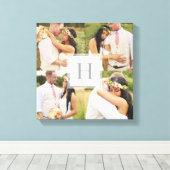 White Monogram Square Collage Canvas Afdruk (Insitu (Houten vloer))