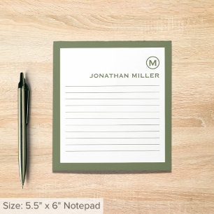 White Monogram voor professioneel blinde olijven Notitieblok