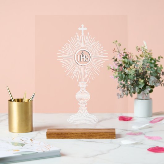 white monstrance design catholic home decor (Mariage)