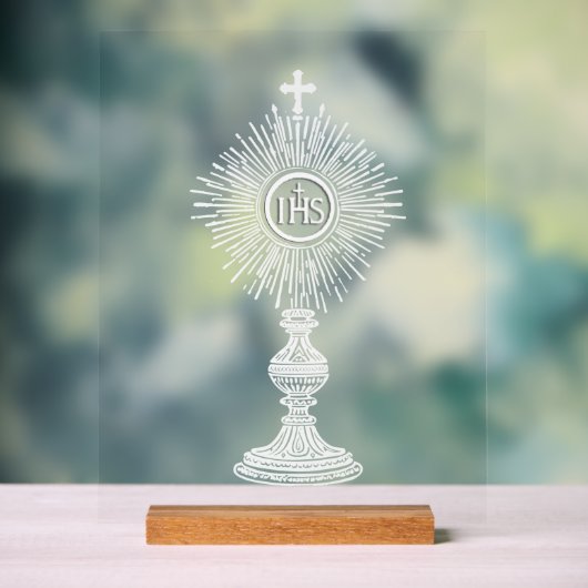 white monstrance design catholic home decor (Neutraal)