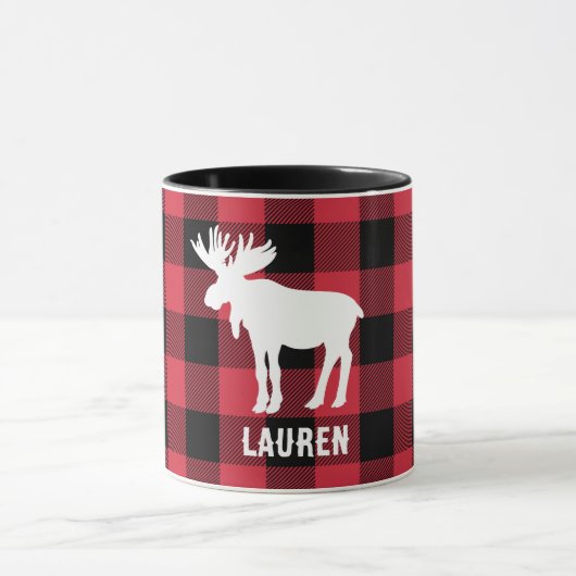 White Moose met de naam Red Buffalo Check Mok (Midden)