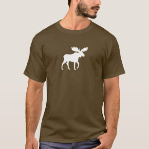White Moose Silhouette   Wilde dieren T-shirt