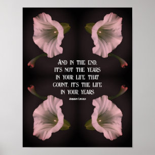 White Morning Glory Flower Abstract Inspirerend Poster