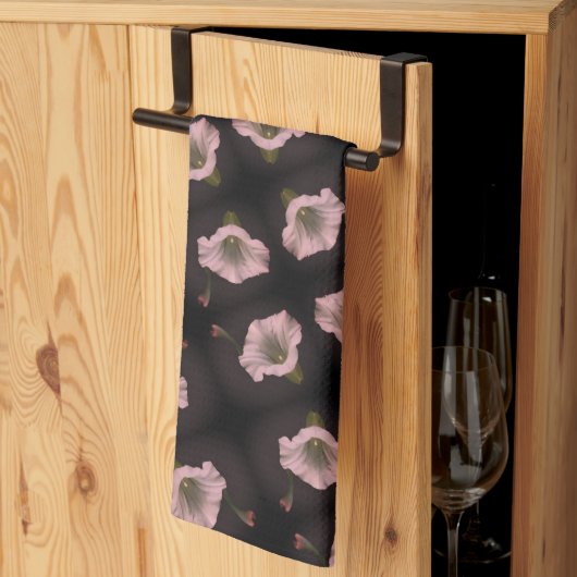 White Morning Glory Flower Close Up Pattern Theedoek (Derde Gevouwen)