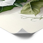 White Morning Glory Flowers Art Print Poster (Coin)