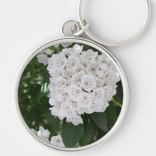 White Mountain Laurel Floral Button Sleutelhanger (Voorkant)