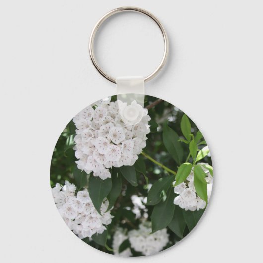White Mountain Laurel Star Shaped Flowers Sleutelhanger (Voorkant)