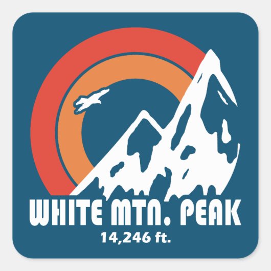 White Mountain Peak California Sun Eagle Vierkante Sticker (Voorkant)