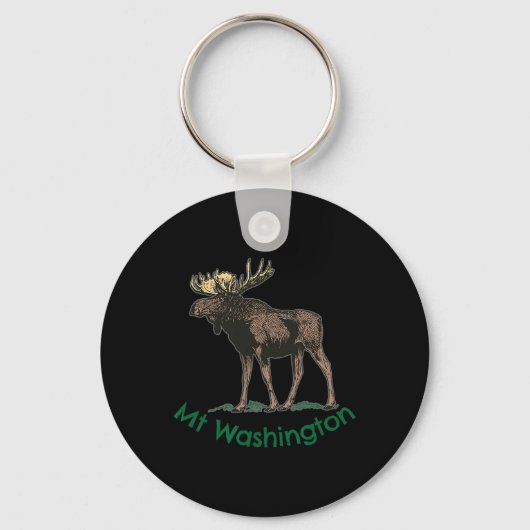 White Mountains Mt Washington New Hampshire Moose Sleutelhanger (Voorkant)