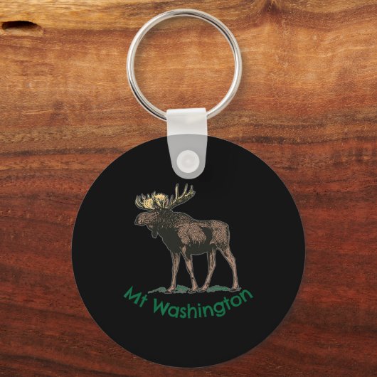 White Mountains Mt Washington New Hampshire Moose Sleutelhanger (Voorkant)