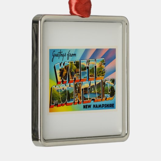 White Mountains New Hampshire NH Travel Souvenir Metalen Ornament (Rechts)