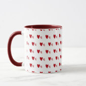 White Mug – Dark & Light Wavy Hearts (Gauche)