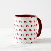 White Mug – Dark & Light Wavy Hearts Mok (Voorkant rechts)