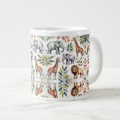 White mug featuring a vibrant jungle animal  (Devant droit)