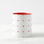 White Mug – Red & Hollow Hearts (Centre)