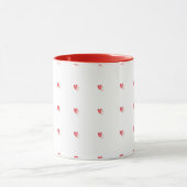  White Mug – Small Red Hearts with Filled Centers Mok (Midden)