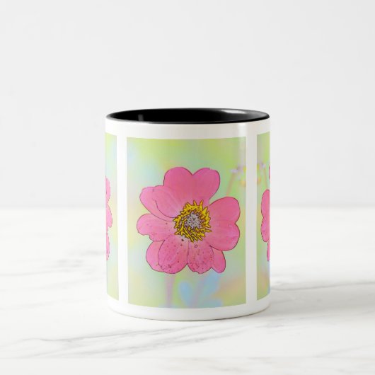 White Mug With Flowers (Centre)