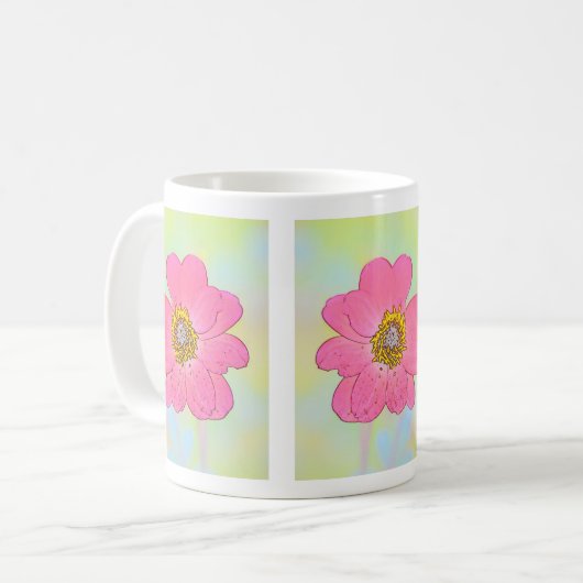 White Mug With Flowers Koffiemok (Voorkant links)