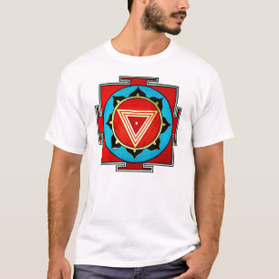 White Multicolored Kali Yantra T-shirt