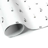 White Music Note inpakpapier (Rol Hoek)