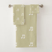 White Music Notes Pattern on Light Beige (En situation)