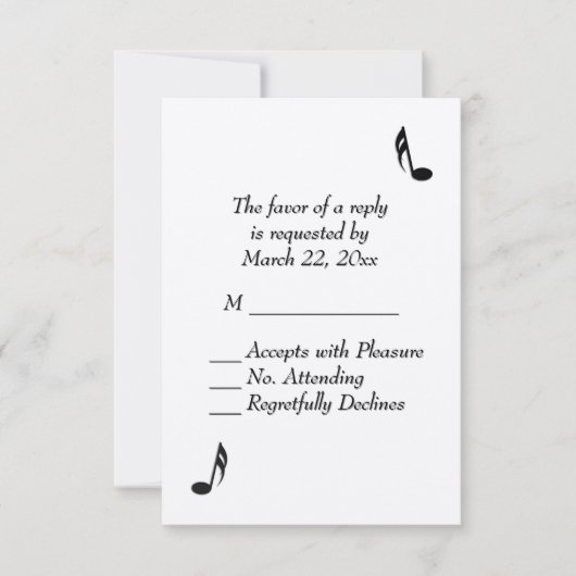 White Music Wedding RSVP (Voorkant)