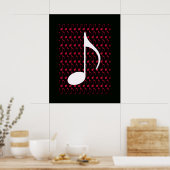 white musical note coole afbeelding poster (Keuken)