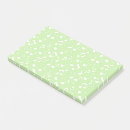 White Musical Notes Design Post-it Notes (Schuin)